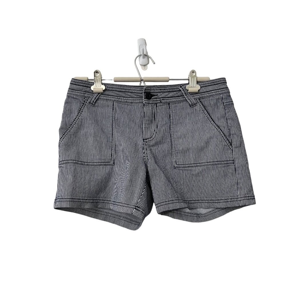 Prana Black & White Pinstripe Women's Bermuda Shorts